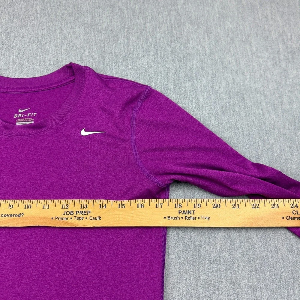 Nike Shirt Womens Small Purple Dri-Fit Performance Long‎ Short Sleeve Athletic